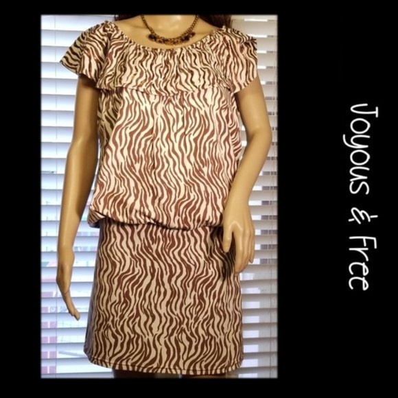 Joyous & Free Zebra Print Dress Sz Small - Picture 1 of 8